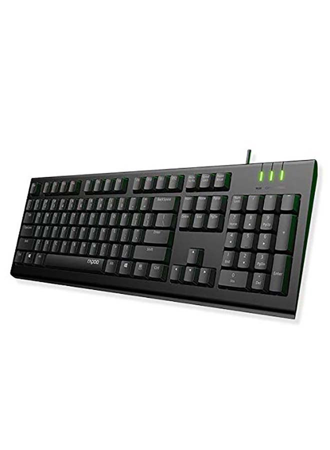 رابو لوحة مفاتيح باللغة العربية سلكية مزودة بمنفذ USB أسود  - Image 1