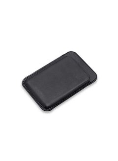 Intag Leather Wallet Pouch Card Holder With Magsafe Magnetic For iPhone 12 Black  - Image 1