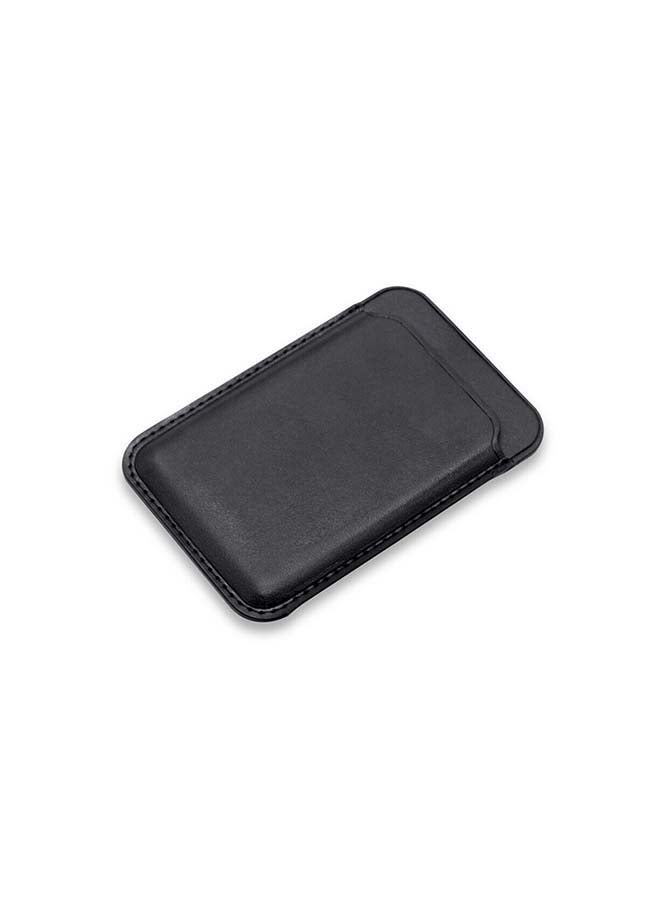Intag Leather Wallet Pouch Card Holder With Magsafe Magnetic For iPhone 12 Black  - Image 1