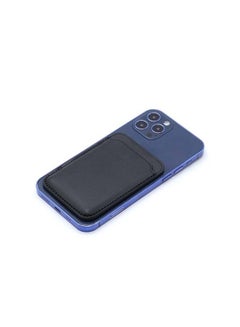 Intag Leather Wallet Pouch Card Holder With Magsafe Magnetic For iPhone 12 Black  - Image 2