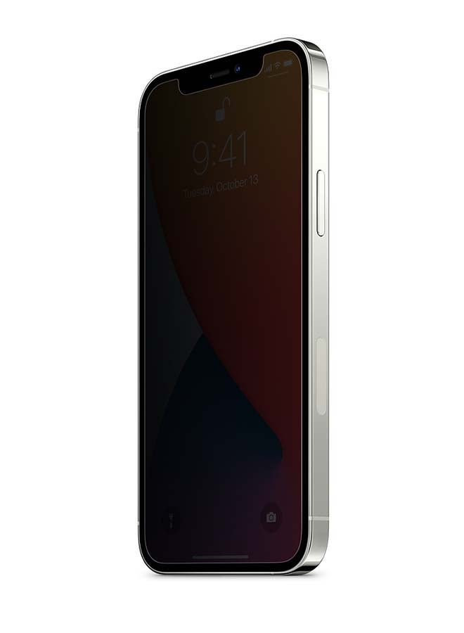 إنتاج لاصقة حماية للشاشة من الزجاج المقوى تساعد على الحفاظ على خصوصية هاتف آيفون 12/12 برو أسود - Image 2