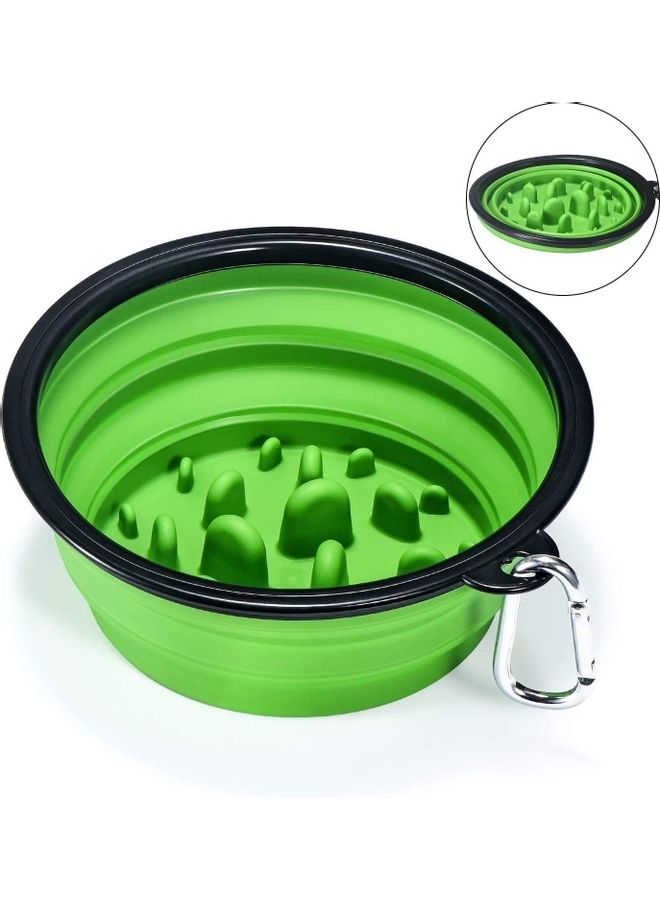XiuWoo Anti-Slip Pet Slow Feeder Green/Black 7x2.8inch - Image 1