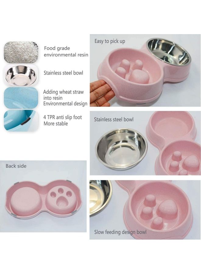 XiuWoo Anti-Slip Pet Slow Feeder Pink/Silver 31x17cm - Image 5