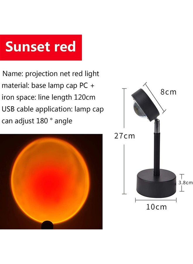 New Table Lamp With Light Projection-Sunset Red Black 27x10cm - Image 3
