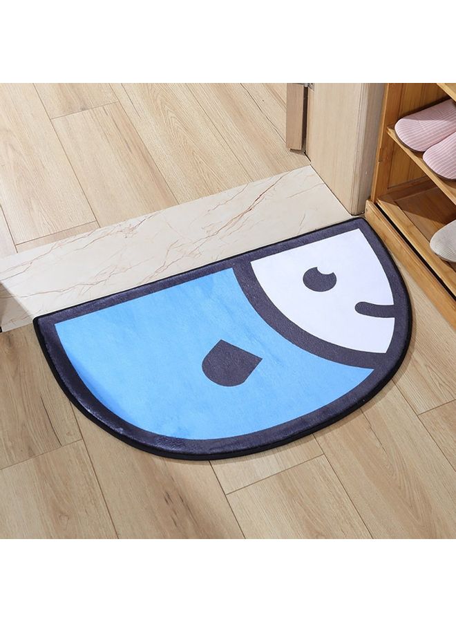 Semicircular Door Mat Blue/Black/White 42x30x10cm - Image 1