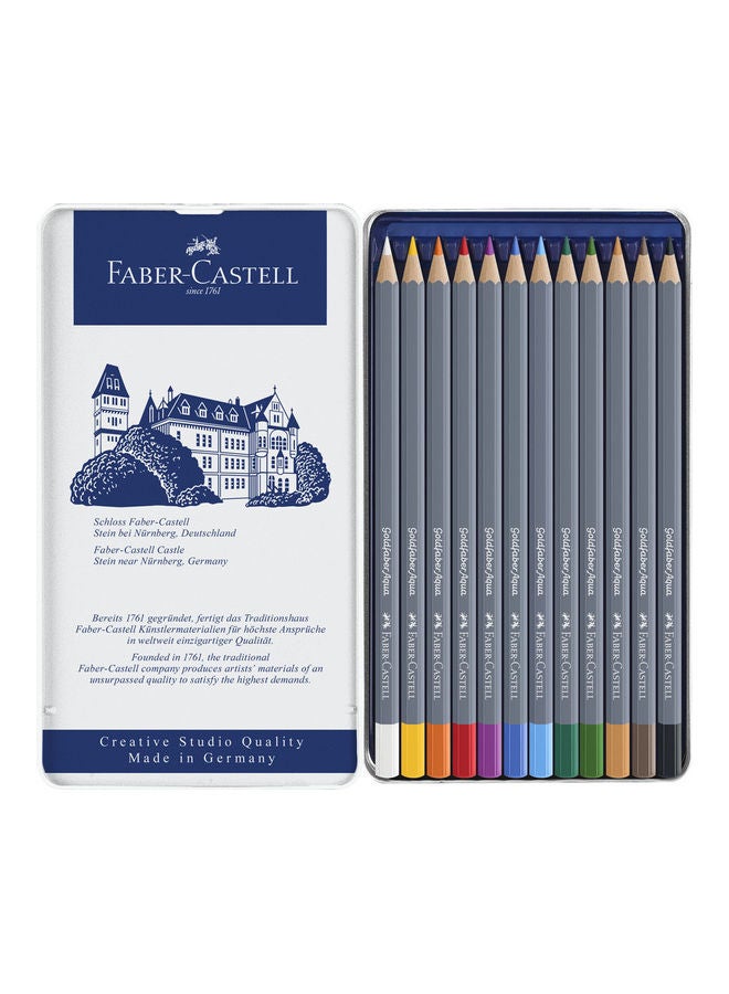 FABER-CASTELL - Pack Of 12 Goldfaber Aqua Watercolour Pencil Multicolour - Image 1