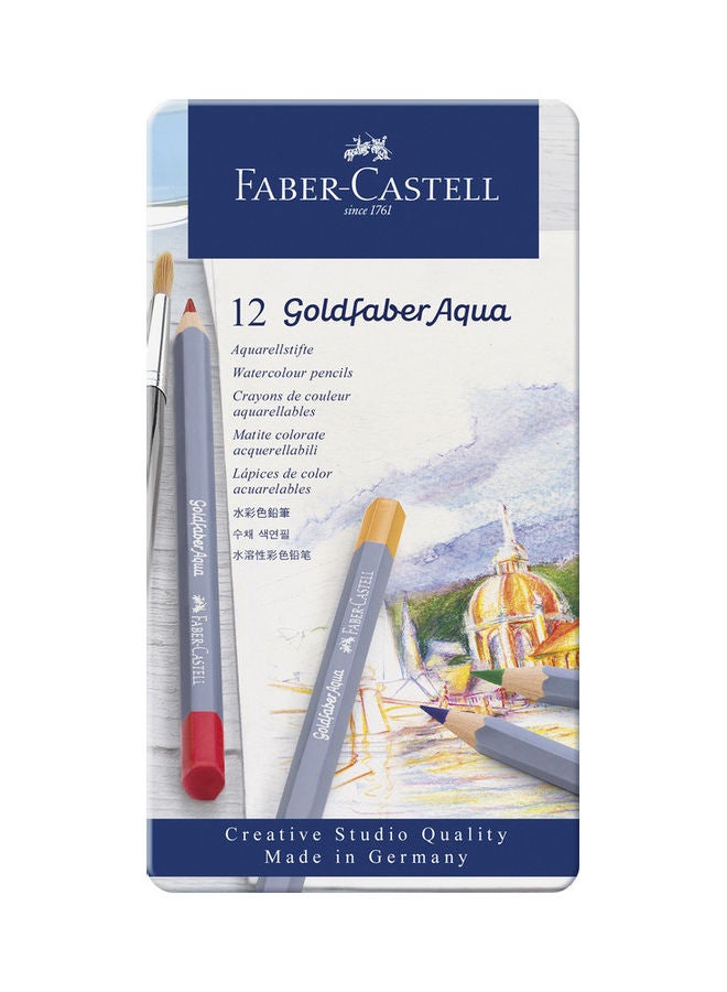 FABER-CASTELL - Pack Of 12 Goldfaber Aqua Watercolour Pencil Multicolour - Image 1