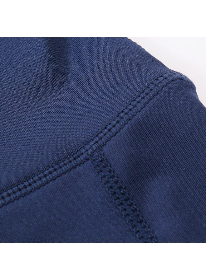 Generic - High Waist Workout Pocket Shorts Dark Blue - Image 1