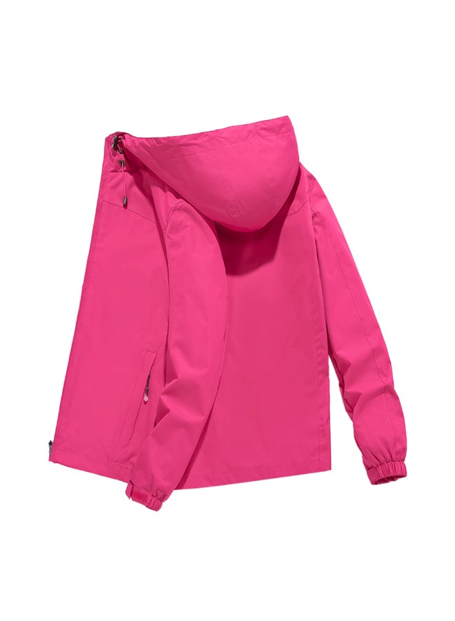 Mountain Hiking Waterproof Shell Jacket Rose Red - Image 2