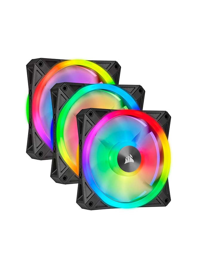 كورسير سلسلة QL، QL 120 متعددة الألوان RGB، مروحة LED 120 مم متعددة الألوان RGB، عبوة ثلاثية مع كور عقدة الإضاءة  - Image 1