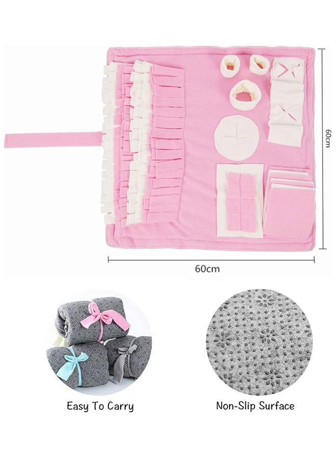 شو وو بساط لتدريب حاسة الشم لدى الحيوانات الأليفة بتصميم مستوحى من ألعاب تحفيز العقل وردي/رمادي - Image 2