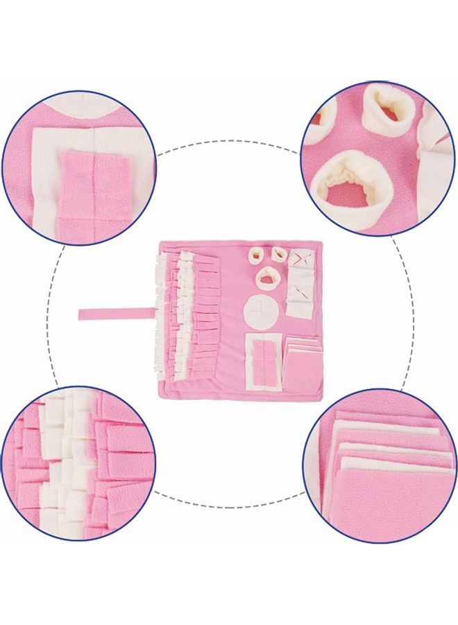 شو وو بساط لتدريب حاسة الشم لدى الحيوانات الأليفة بتصميم مستوحى من ألعاب تحفيز العقل وردي/رمادي - Image 3