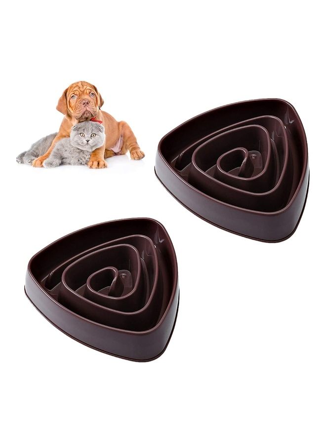 XiuWoo Anti-Slip Pet Slow Feeder Brown 20x4.5cm - Image 2
