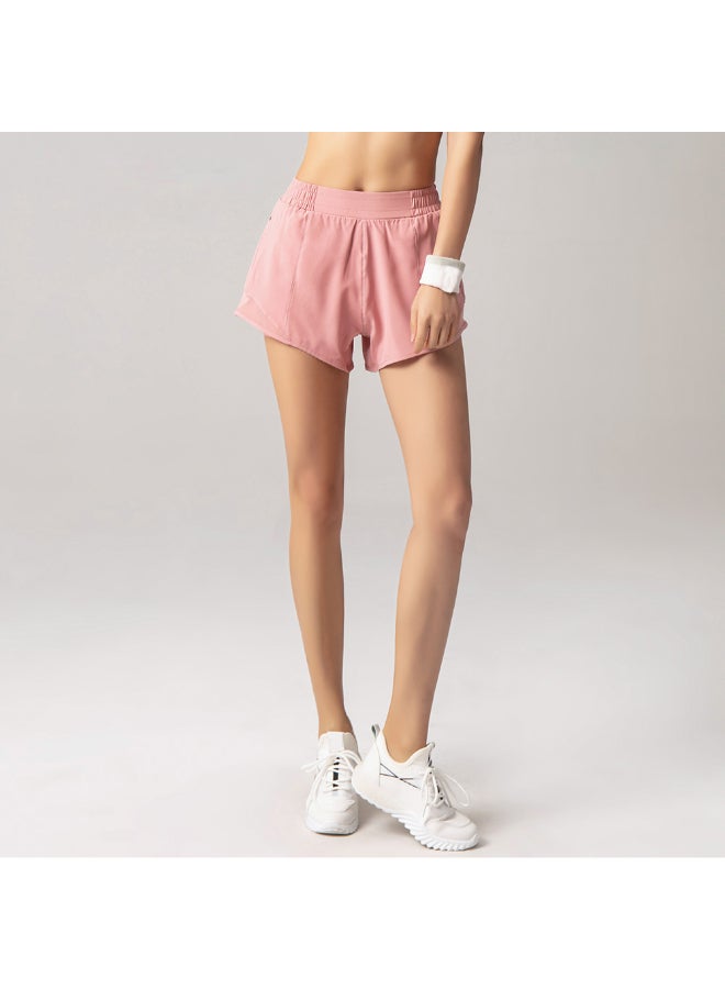 بنطال يوغا سريع الجفاف 2 في 1 وردي - Image 2