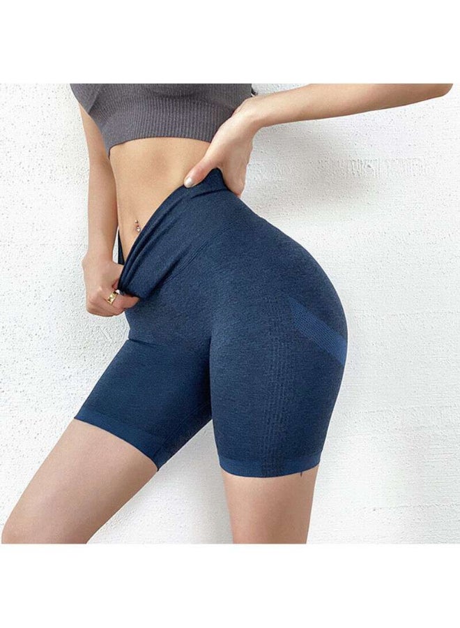 High Waist Quick-Dry Yoga Shots Dark Blue - Image 1