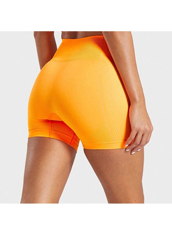 Generic - High Waist Running Shorts Pants Orange - Image 1