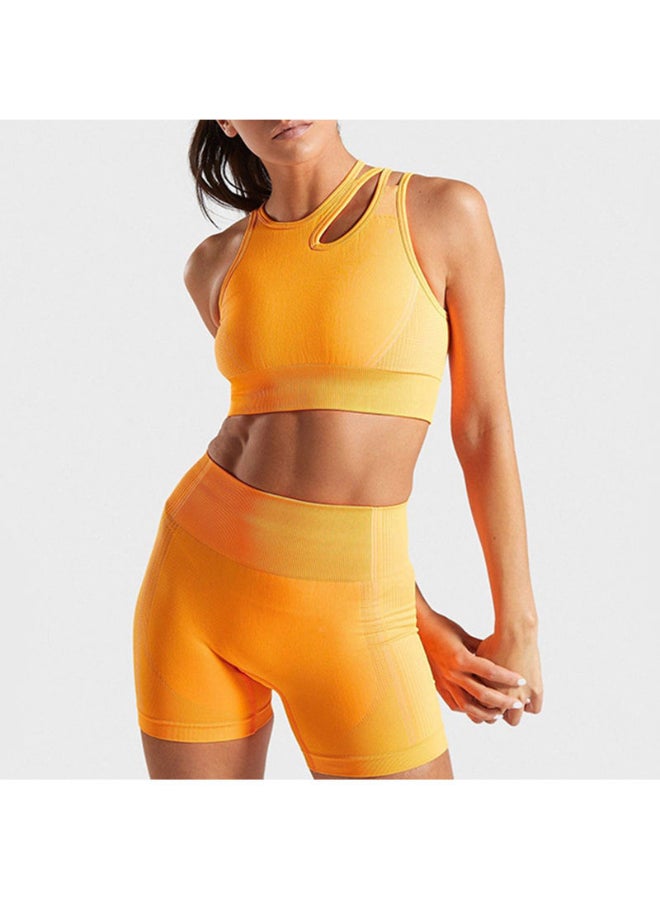Generic - High Waist Running Shorts Pants Orange - Image 1