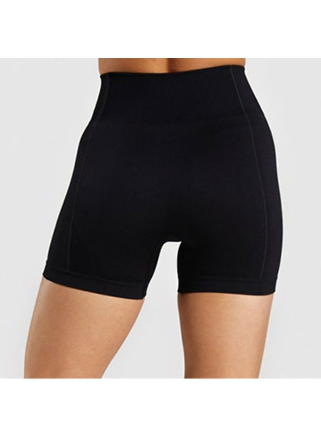 بنطال قصير للركض بخصر مرتفع أسود - Image 2