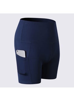 High Waist Running Workout Shorts Dark Blue