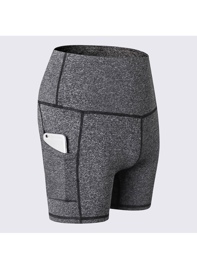 Generic - High Waist Running Workout Shorts Grey - Image 1