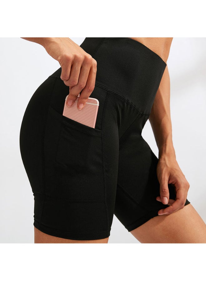 Quick Dry Yoga Shorts Black - Image 3