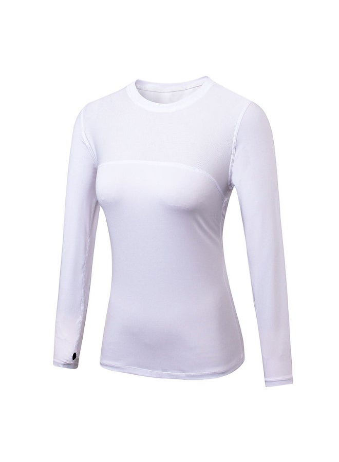 Generic - Quick Dry Long Sleeves Running T-Shirt White - Image 1
