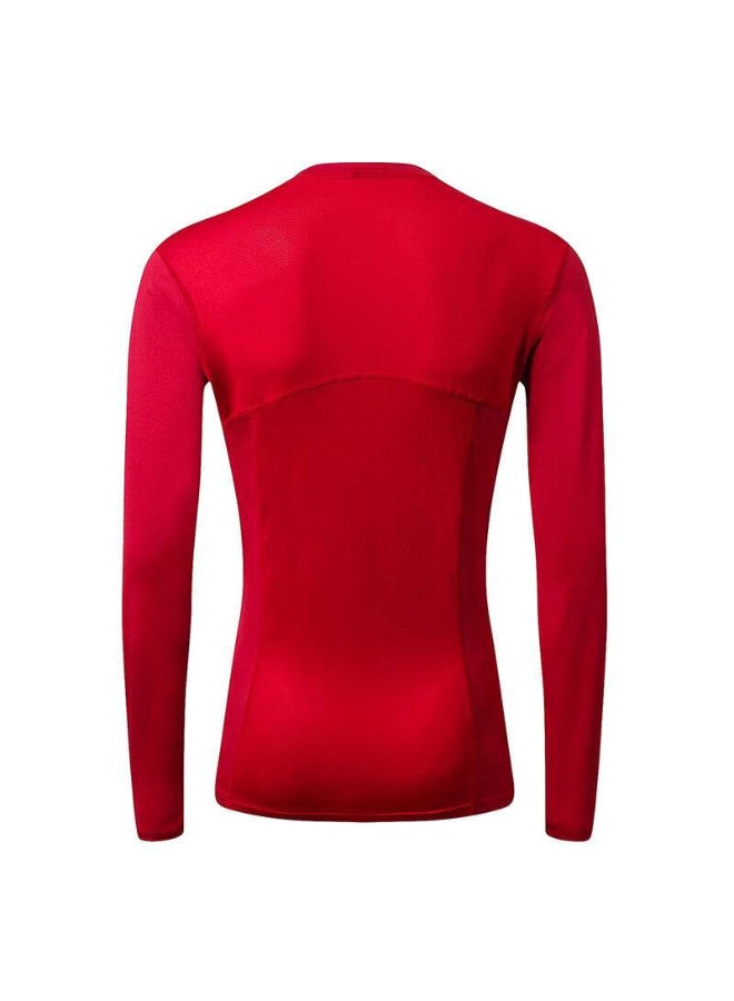 Quick Dry Long Sleeves Running T-Shirt Red - Image 2