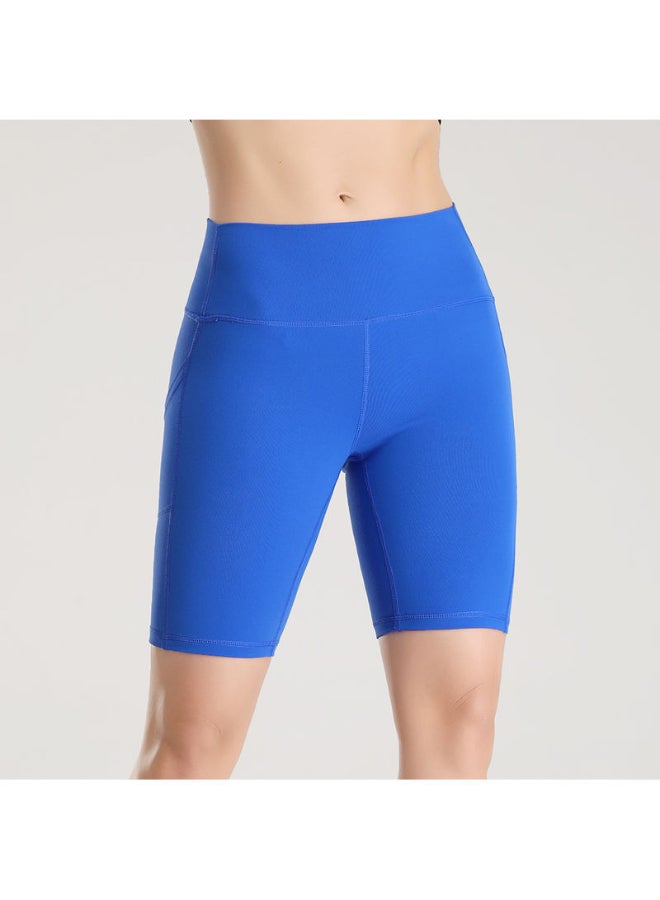 Quick Dry High Waist Elasticated Sport Shorts Blue - Image 1