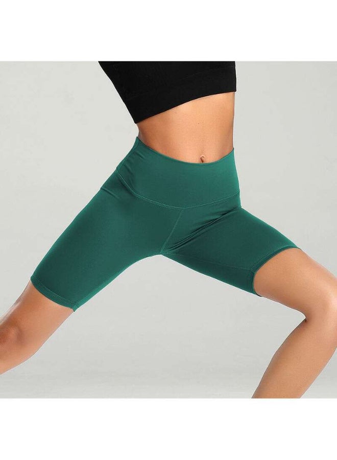 Quick Dry High Waist Elasticated Sport Shorts Green - Image 1