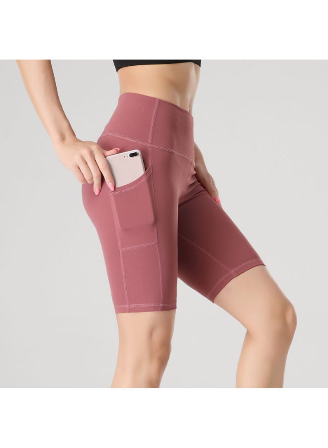 Quick Dry High Waist Elasticated Sport Shorts Pink - Image 1