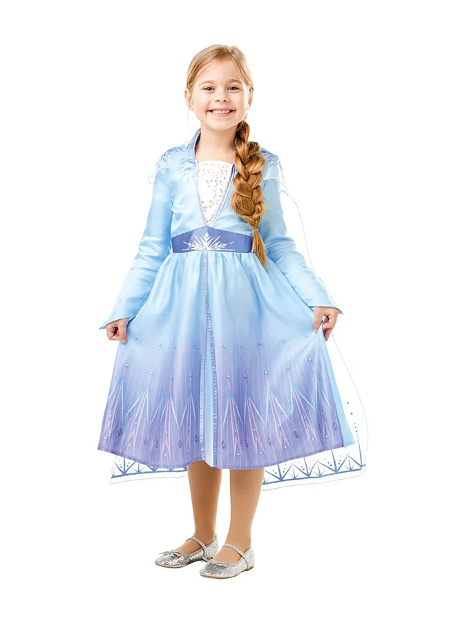 ديزني Official Disney Frozen 2, Elsa Classic Travel Dress, Childs Costume, Size Large Age 7-8 Years