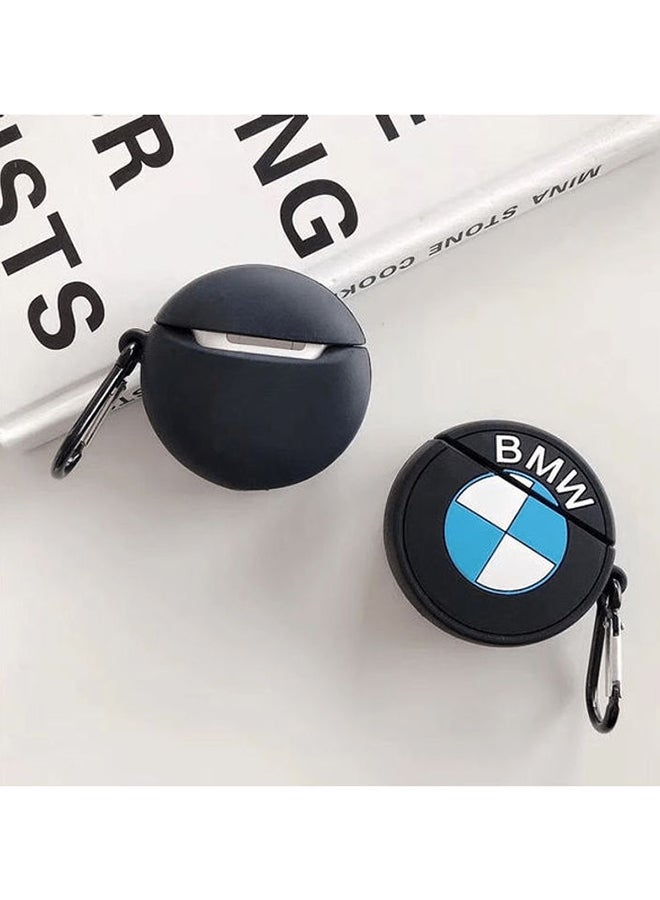 Generic - BMW Car Logo Silicone Apple AirPods Case Black/Blue - Image 1