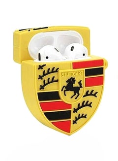 Generic Porshe Silicone Apple AirPods Case Yellow/Red  - Image 2