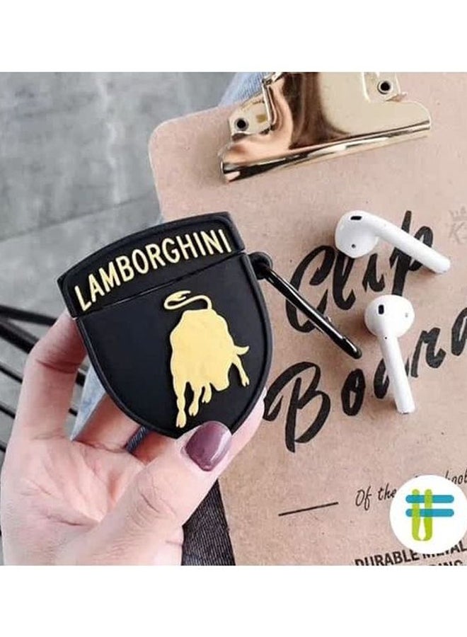 Generic - Lamborghini Silicone Apple AirPods Case Black/Yellow - Image 1