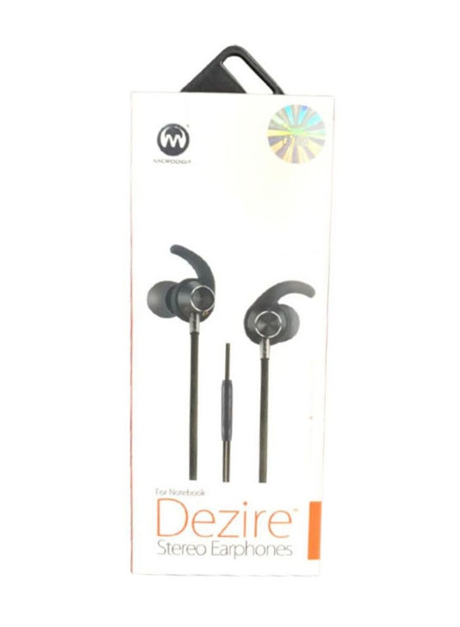 ميكرو ديجيت سماعات أذن داخلية سلكية بصوت ستيريو أسود - Image 1