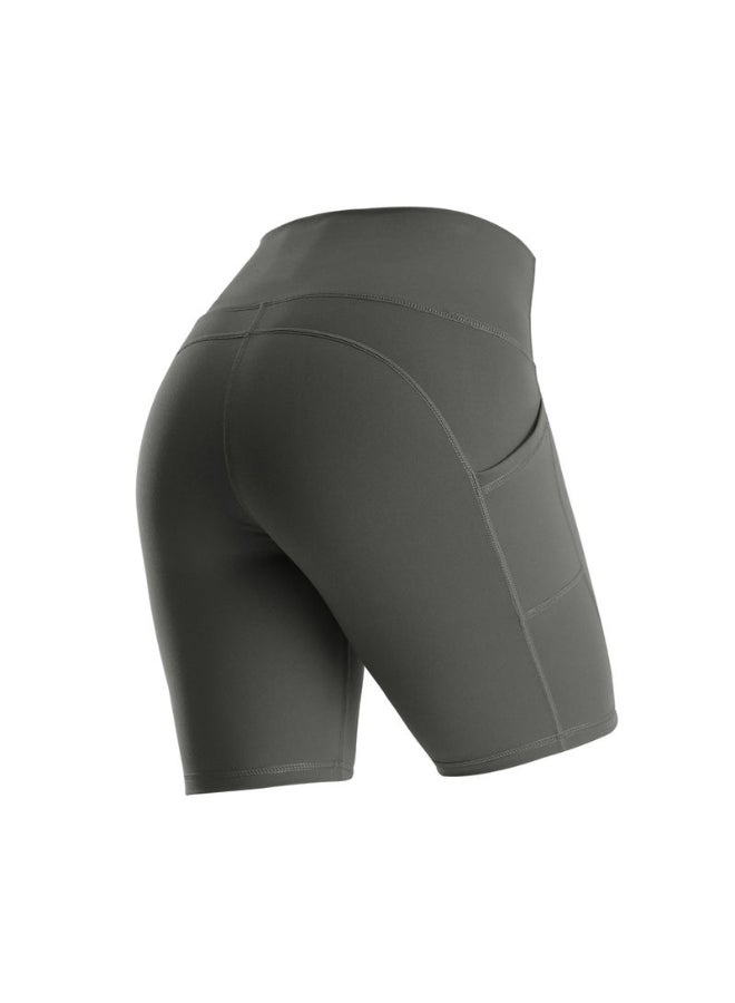 Quick Dry High Waist Elasticated Sport Shorts Grey - Image 1