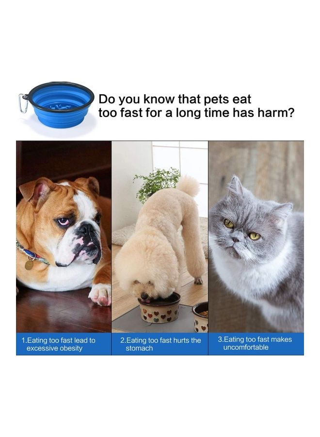 XiuWoo Anti-Slip Pet Slow Feeder Blue/Black 7x2.8inch - Image 2