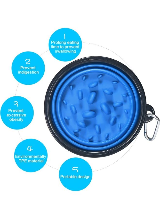 XiuWoo Anti-Slip Pet Slow Feeder Blue/Black 7x2.8inch - Image 3