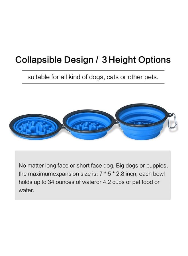XiuWoo Anti-Slip Pet Slow Feeder Blue/Black 7x2.8inch - Image 4