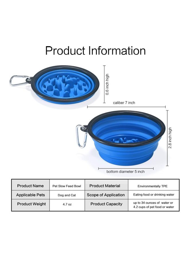 XiuWoo Anti-Slip Pet Slow Feeder Blue/Black 7x2.8inch - Image 5