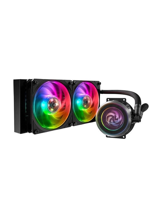 COOLER MASTER RGB Dual Master Liquid CPU Cooler Fan 4.7x4.7inch Black - Image 1