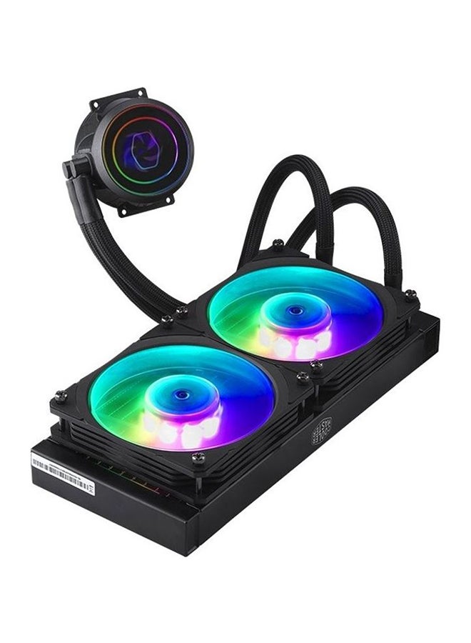 COOLER MASTER RGB Dual Master Liquid CPU Cooler Fan 4.7x4.7inch Black - Image 2
