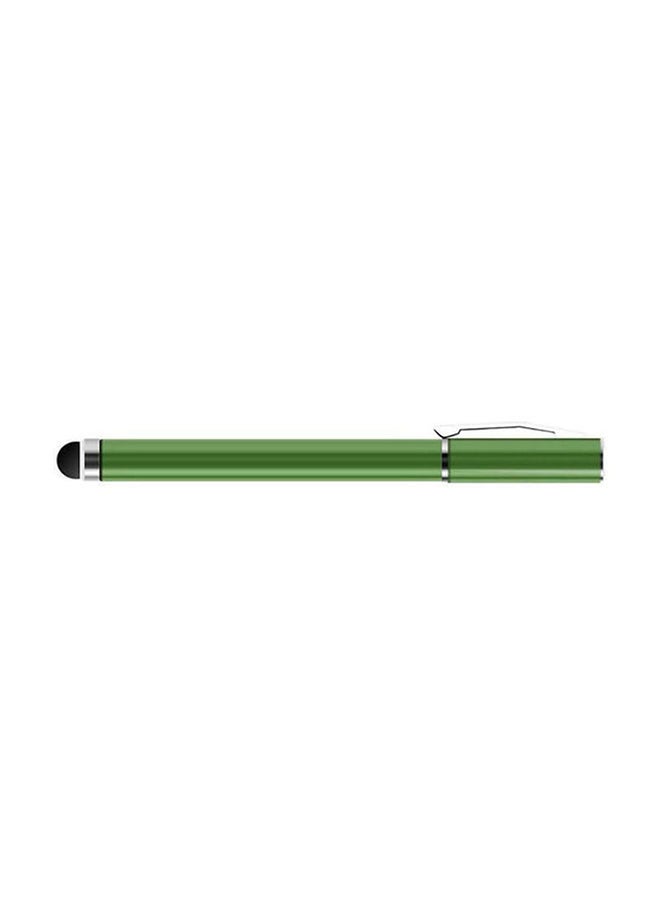 2 In 1 Ball Point Capacitive Screen Stylus Touch Pen With Cover Green  - Image 1