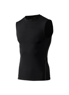 Generic 3-Piece Compression Workout Sleeveless Vest Set Black/White/Grey  - Image 2