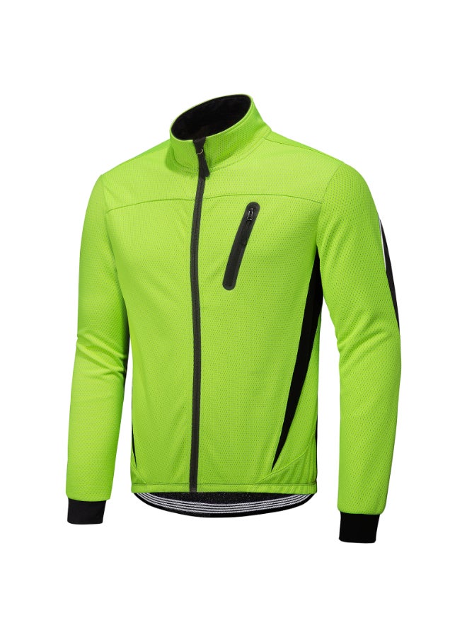 Waterproof Windproof Thermal Fleece Jacket Green  - Image 1