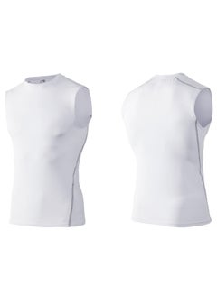 Generic 3-Piece Compression Workout Sleeveless Vest Set Black/White/Grey  - Image 4