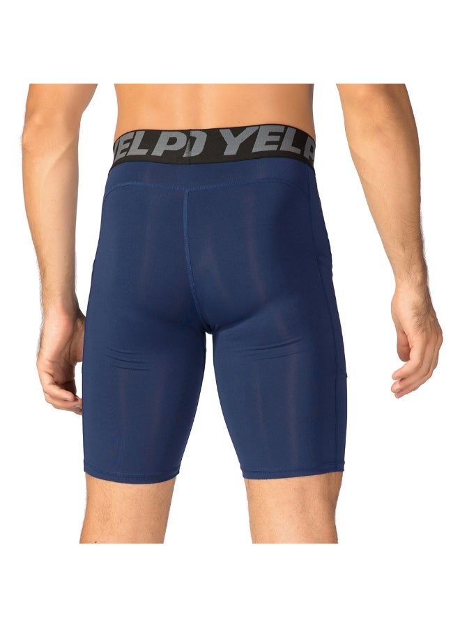 4-Piece Compression Side Pocket Workout Shorts Set Blue/Red/Grey/Black  - Image 4
