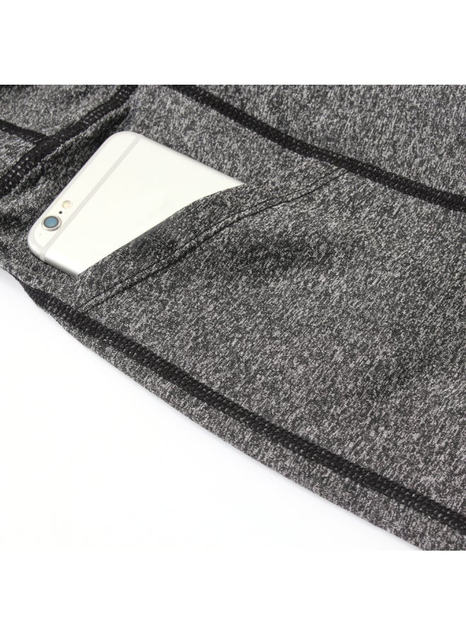 Side Pocket Tummy Control Workout Shorts Dark Gray  - Image 3