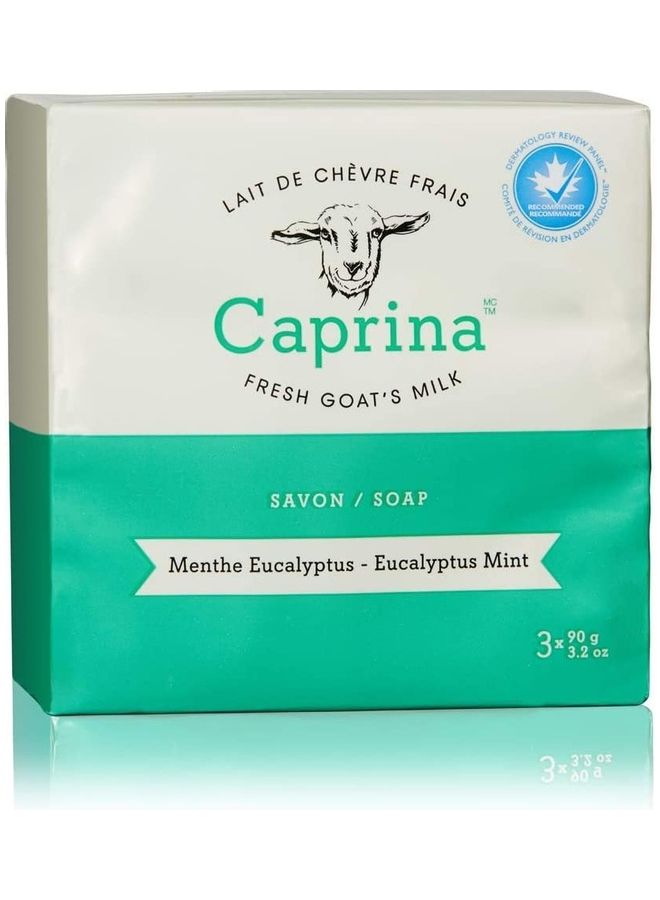 كابرينا 3 قطع من صابون حليب الماعز بنعناع الأوكالبتوس 270جرام - Image 1