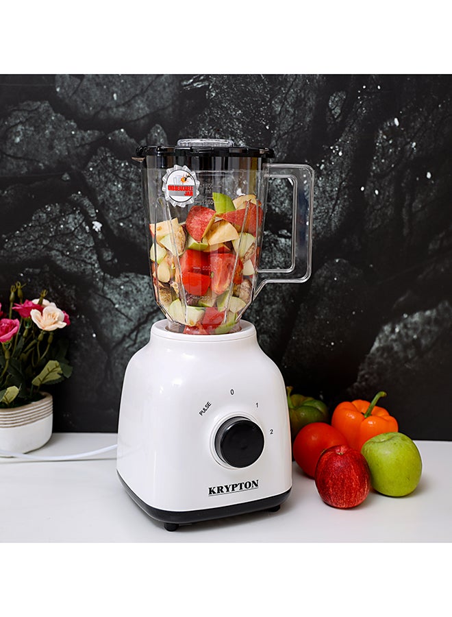 KRYPTON BPA Free Blender Jar 4 Sharp Stainless Steel Blades with 2 Speed 1.5 L 400 W KNB6211 White  - Image 5